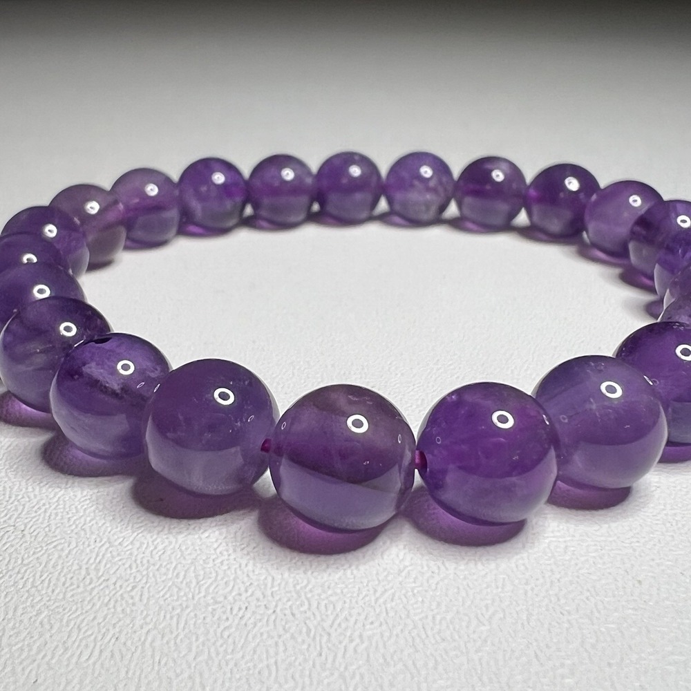 Amethyst Crystal Bead Bracelet‎ Purple Amethyst Bracelet Stretch